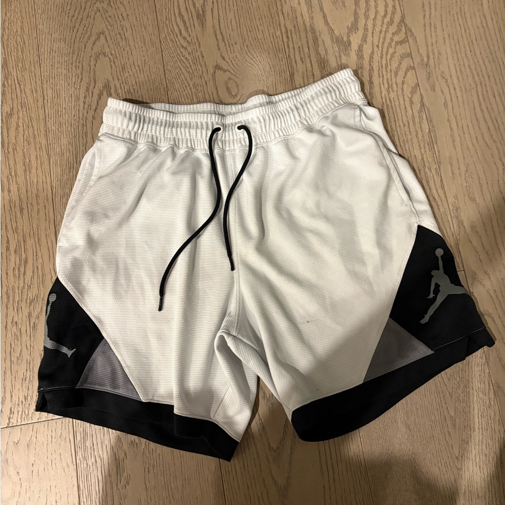 Jordan Men's White and Black Basketball Shorts
